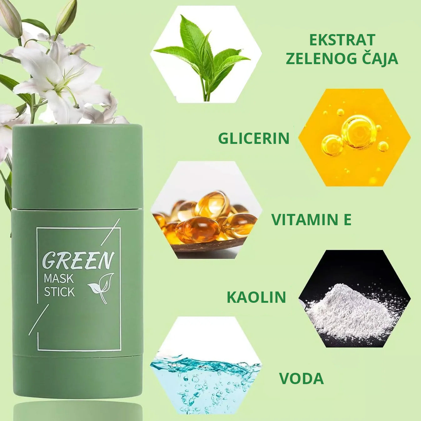 Organska Maska Od Gline I Zelenog Čaja